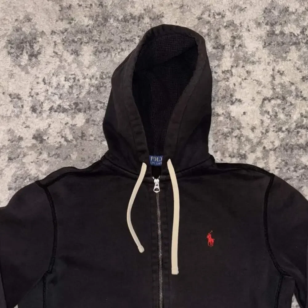 00s Faded Polo Ralph Lauren Red Pony Zip Up Sweater - Picture 2 of 7